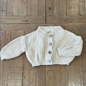 The simple folk oatmeal chunky knit slouchy neutral organic cardigan sweater
